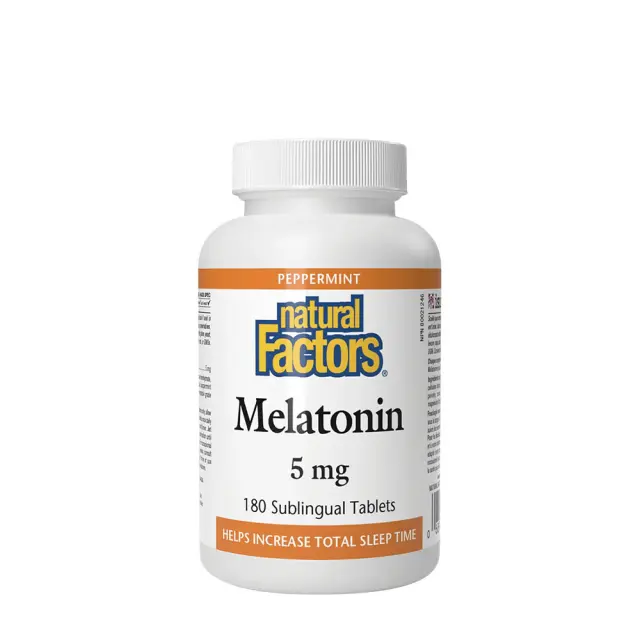 Natural Factors Melatonin 5 mg Peppermint, 180 Tablets