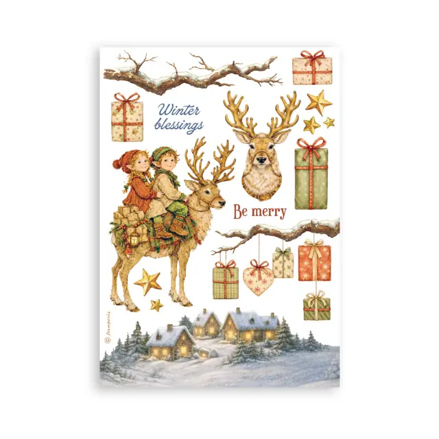Αυτοκόλλητα Washi pad A5, 8 φύλλα, Silent Night 3