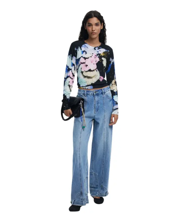 Desigual - Γυναικείο Πουλόβερ Nenufar Lacroix Regular Fit 25WWJF46-5025 Μαύρο 2