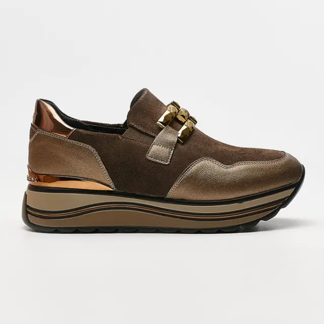 Donna Serena Sneakers Γυναικείο Δέρμα/Άλλα Υλικά Μπεζ DSE/5518 BRONZE