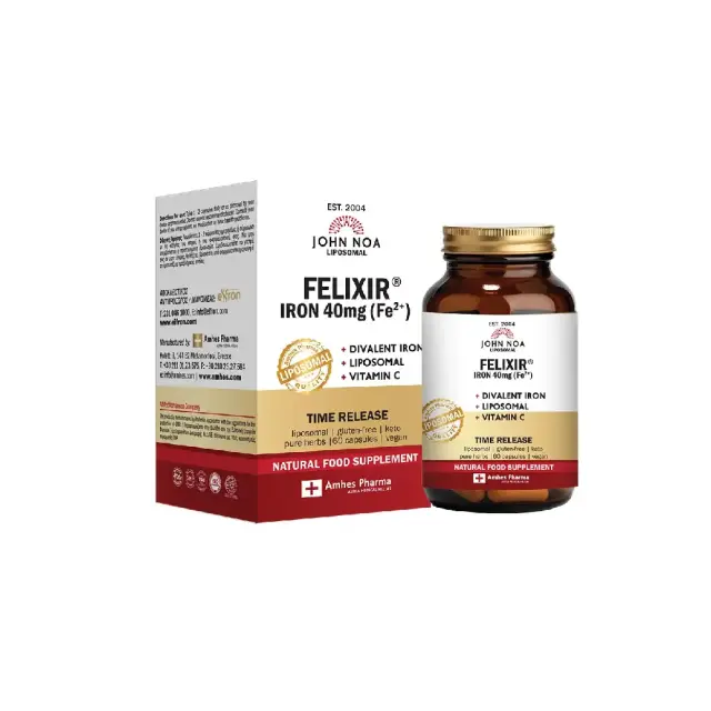 John Noa Liposomal Felixir Iron 40mg Συμπλήρωμα Διατροφής Σιδήρου 60 κάψουλες