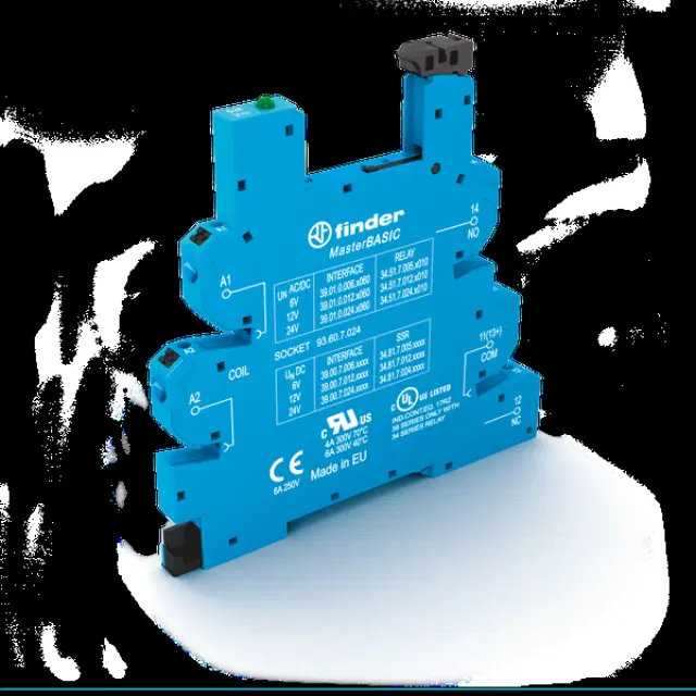 Push-IN socket 6+12+24VUC for 35mm.rail, 34.51/81 MasterBASIC (93.60.7.024)