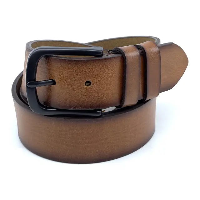 Cognac Δερμάτινη Ζώνη Full Grain 4 cm