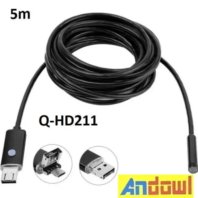 Andowl Q-HD211 Ενδοσκοπική Κάμερα με Ανάλυση 1280x720 pixels και Καλώδιο 5m