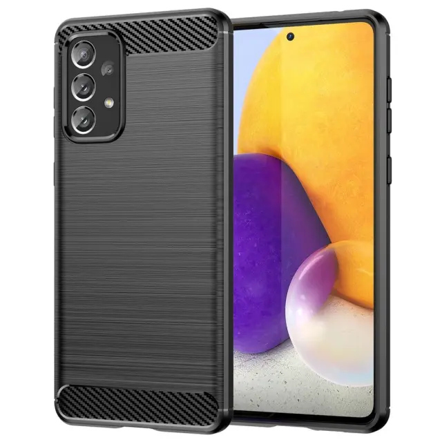 Θήκη Carbon Fiber Σιλικόνης για Samsung Galaxy A73 Μαύρη OEM