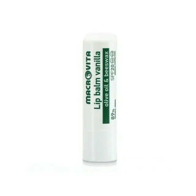 Macrovita Lip Balm Vanilla Olive Oil & BeesWax SPF20 Lip Balm 4gr
