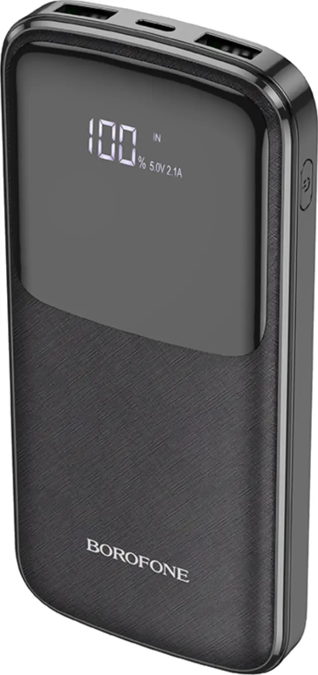 Borofone Power Bank 10000mAh με 2 Θύρες USB-Α Μαύρο BJ17