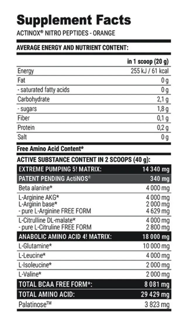 Extrifit Actinox Nitro Peptides orange, 620-g 2