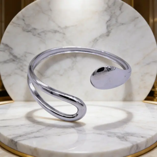 Silver Curved Cuff Bracelet
