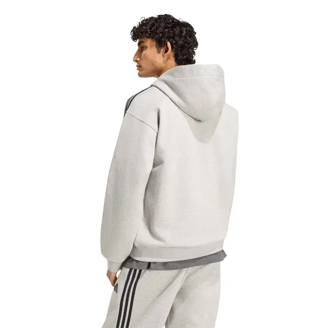 adidas Sportswear Men's 3Stripes Fleece Full-Zip Hoodie Γκρι KY4141 (adidas Sportswear) 2