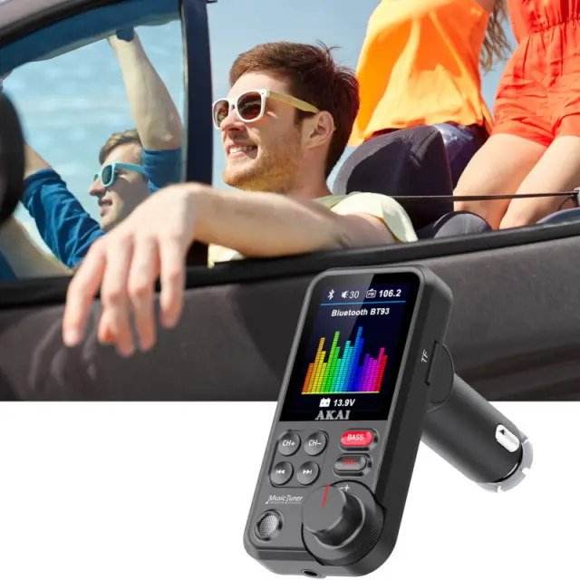 FM Transmitter Με Hands Free QC Φορτιστή Bluetooth Aux-In/Out Micro SD Και 2 USB AKAI FMT-93BT 3