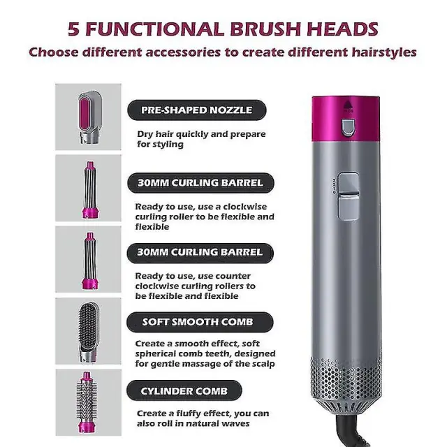 Ηλεκτρική Βούρτσα 5 σε 1 - Hot Air Styler 600W 3