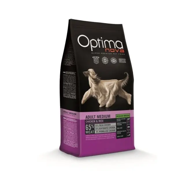 Optima Nova Adult Medium Chicken & Rice Ξηρά Τροφή Σκύλου με Κοτόπουλο & Ρύζι 2kg