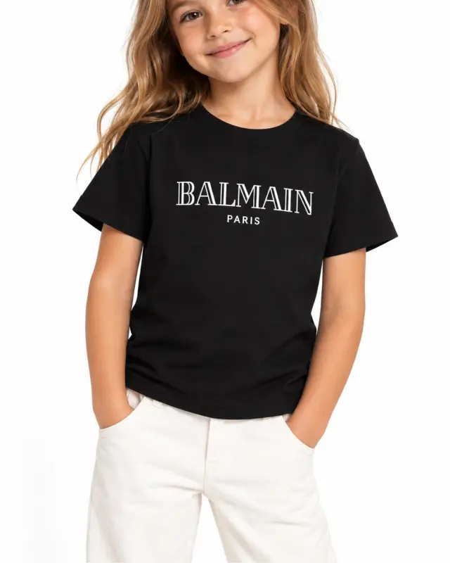 Balmain Kids Logo Παιδικό T-Shirt Μαύρο BY8R11-Z3672-930BC - 4 ετών 2