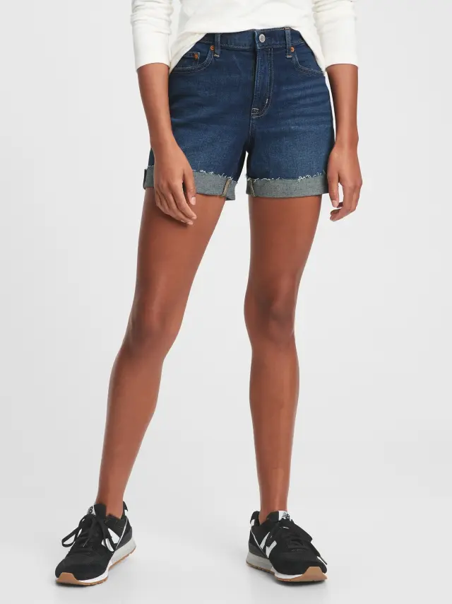Mid Rise 5inch Τζιν Σορτς dark indigo blue