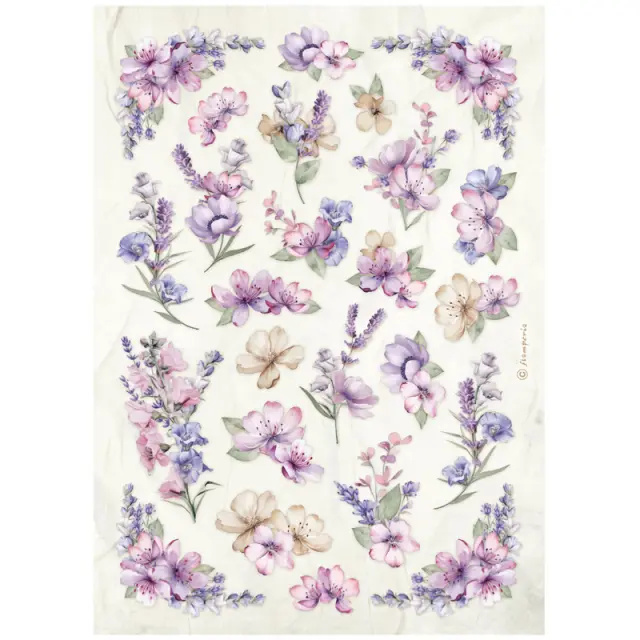 Σετ 6 Ριζόχαρτα ντεκουπάζ Stamperia 21x29cm A4, Lavender 2