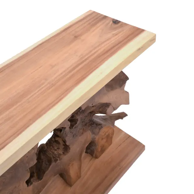 Κονσόλα Nasiol Inart teak ξύλο σε φυσική απόχρωση 120x40x75εκ 3