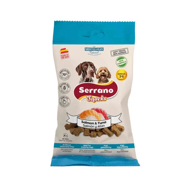 Mediterranean Serrano Snacks Salmon & Tuna Λιχουδιά για Σκύλους 100gr Μονόχρωμο