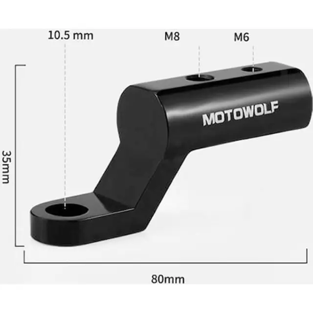 Motowolf Προέκταση Καθρέπτη Μηχανής για Φώτα Μαύρο 1τμχ MDL3509 3