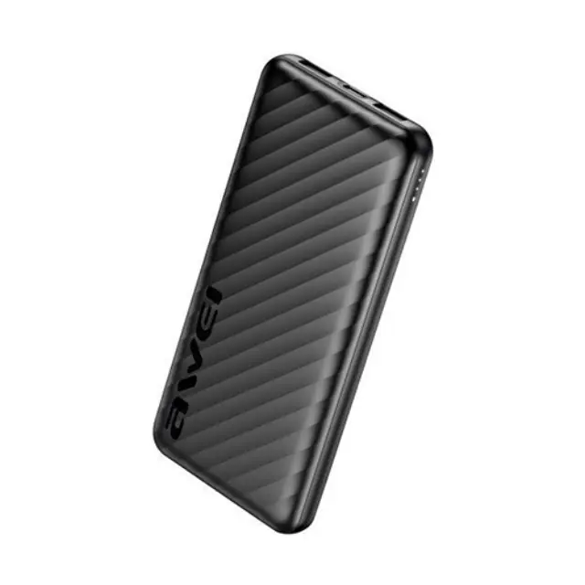 Awei P5K Pro Power Bank 10000mAh με 2 Θύρες USB-A Μαύρο