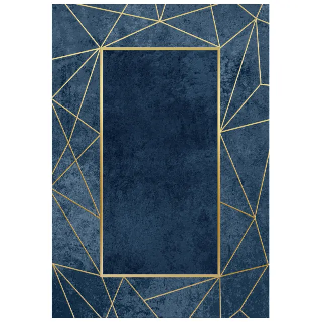 Χαλί σαλονιού με Κροσια Josiane μπλε - χρυσό 160x230 εκ.