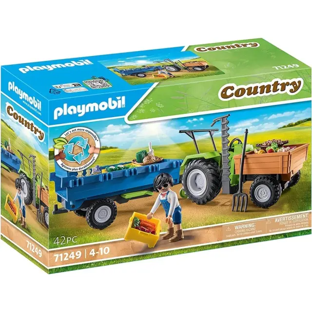 Playmobil Country Αγροτικό Τρακτέρ Με Καρότσα 71249