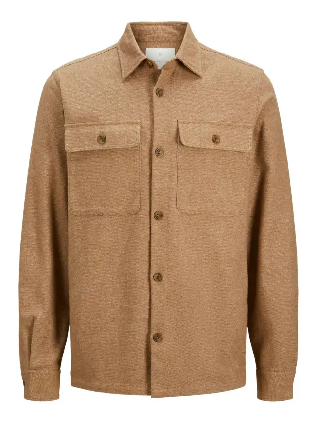 JPRRAYMOND MELANGE SOLID LS OVERSHIRT SN Nuthatch