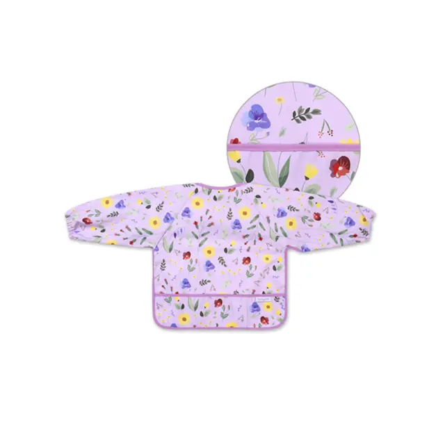 Αδιάβροχη σαλιάρα με μακρύ μανίκι BabyOno 6m+ - Garden BN1476/01 2