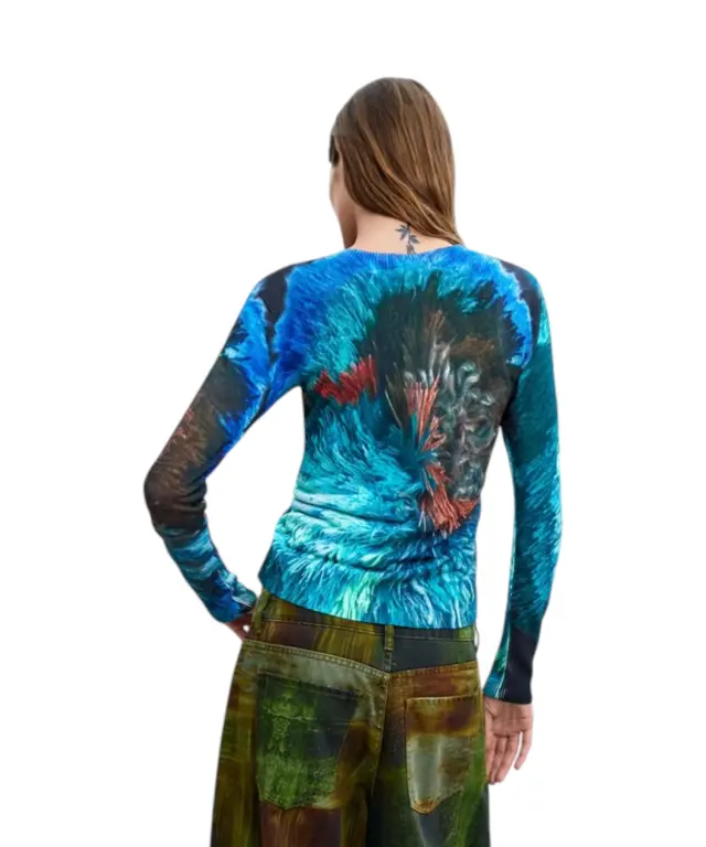 Desigual - Γυναικείο Πουλóβερ Pompom Jersey 26WWJF02-5013 Μπλε 2