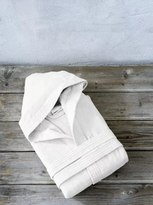 Μπουρνούζι με κουκούλα Zen - White Λευκό Extra/Extra Large
