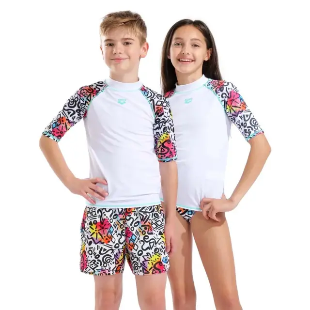 Arena Unisex Kids Shortsleeve UV Protection Rash Swim Vest Άσπρο 011128-150 (Arena)