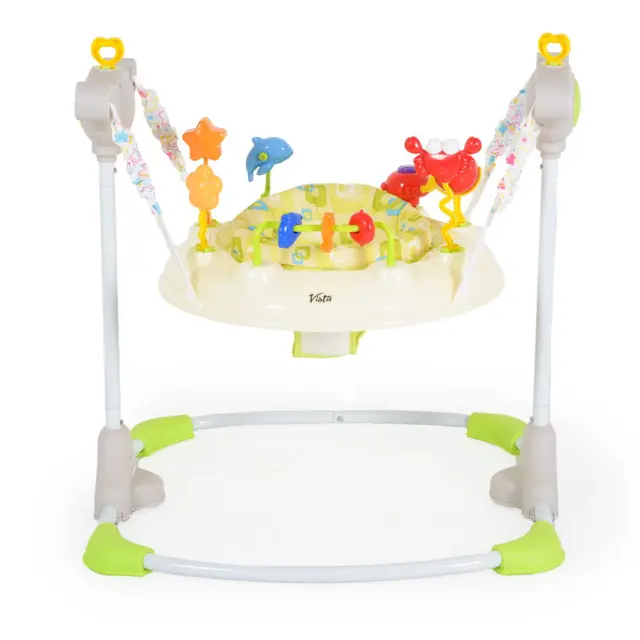 Moni Jumper Vista Παιχνίδι Στήριξης Τραμπολίνο με Περιστρεφόμενο Κάθισμα 360° Μπεζ 6+ Μηνών