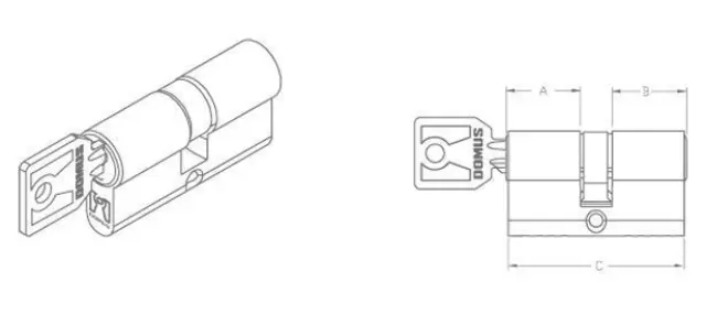 Domus 11054 - Αφαλός για Τοποθέτηση σε Κλειδαριά 54mm 27/27 σε Χρυσό Χρώμα 2