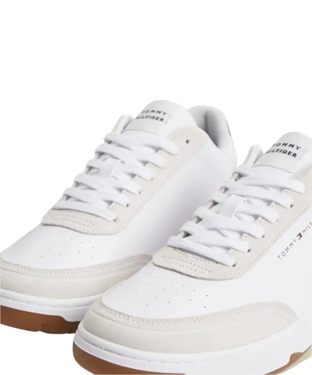 Tommy Hilfiger - Ανδρικά Sneakers Th Basket Core Leather Suede Mix FM0FM05881-0GZ Λευκό 3