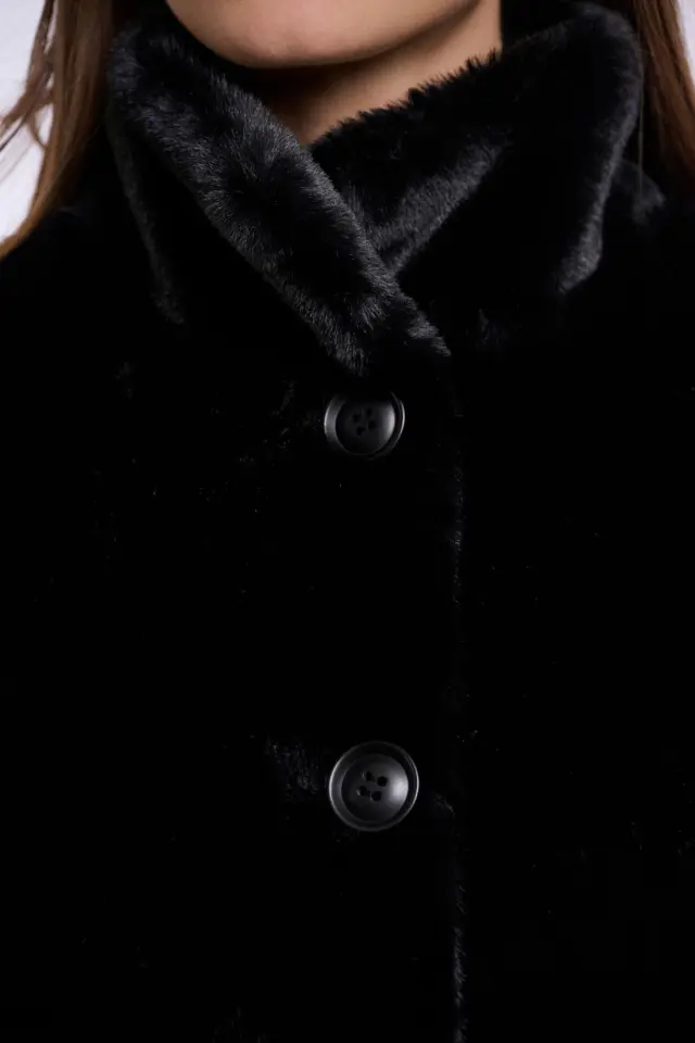 RINO & PELLE “NONNA” FAUX FUR COAT(NONNA-7002611-BLACK) - 42 3