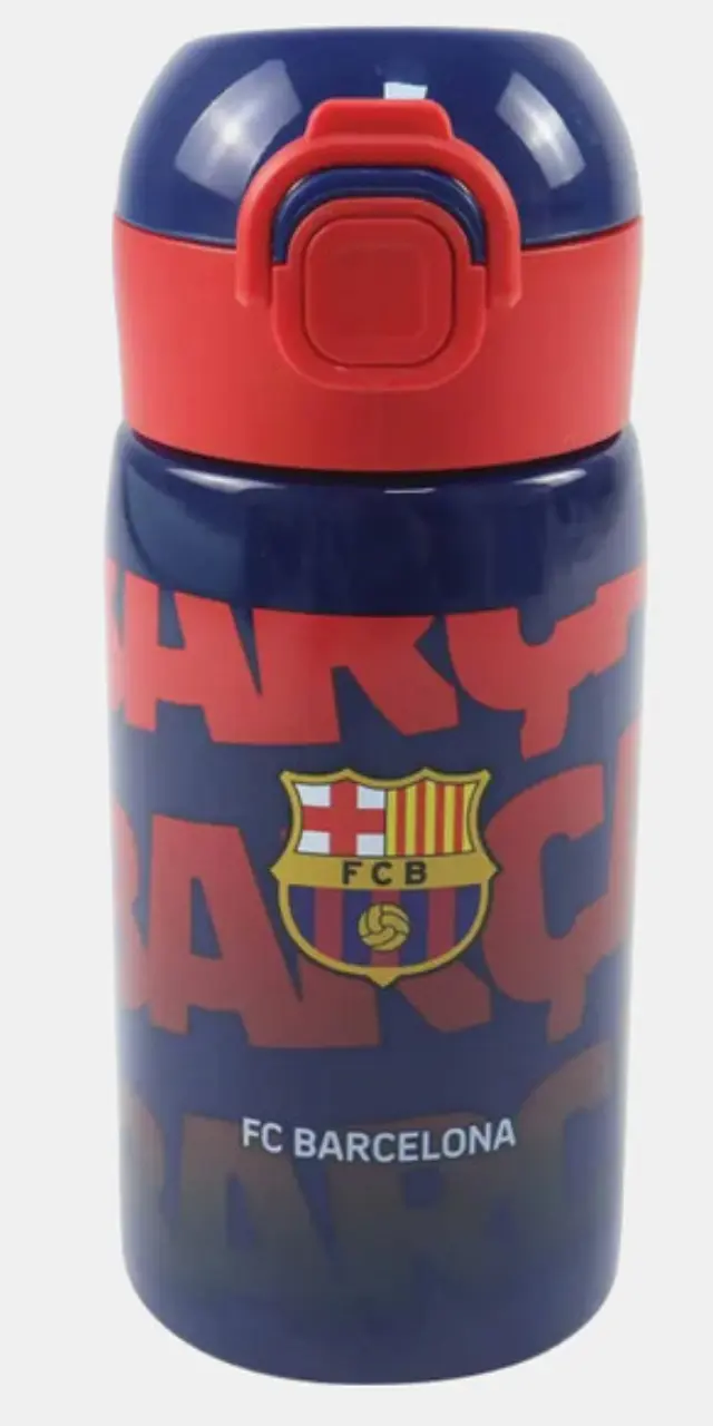 FC Barcelona Barca Αλουμινένιο Παγούρι με Καλαμάκι 500 ml