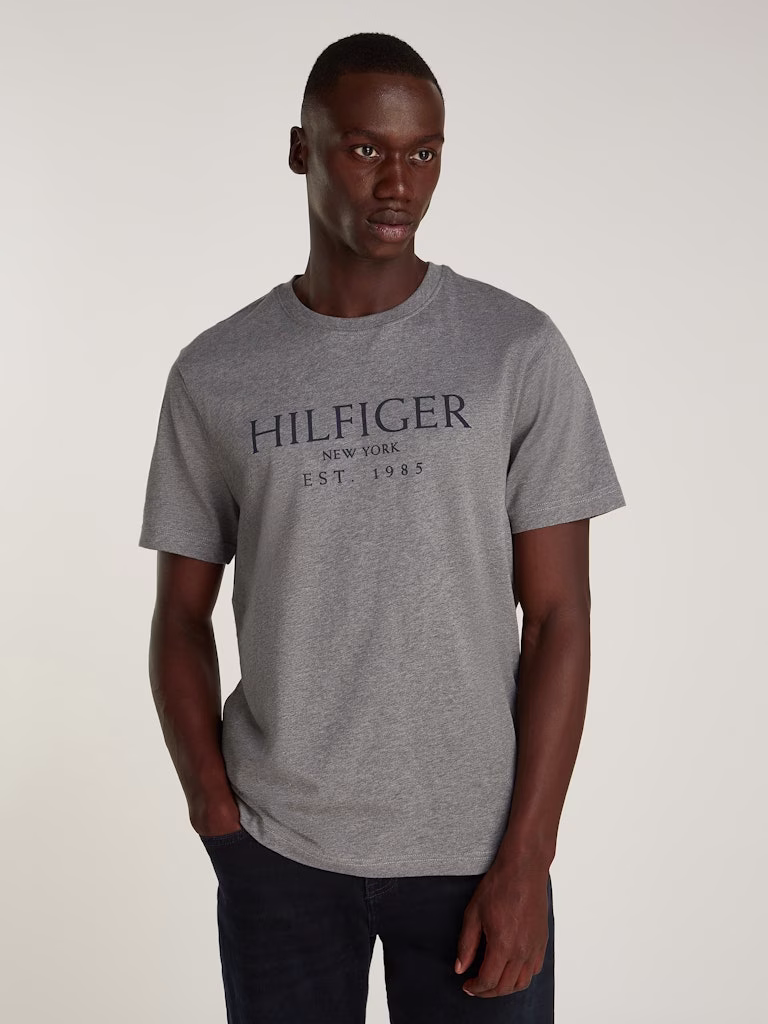 Tommy Hilfiger Ανδρικό Γκρί T-Shirt Γκρι - M