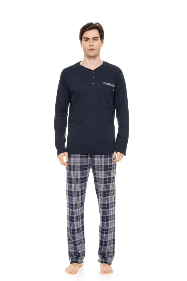W-M720 - Type - PYJAMA JACQUARD BLUE GREY PLAID - XL