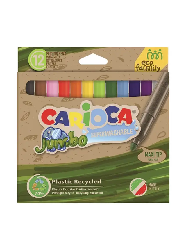 CARIOCA ΜΑΡΚΑΔΟΡΟΙ ECO FAMILLY JUMBO (12ΧΡ)