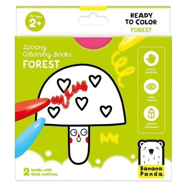 Looong Coloring Book – Σετ 2 Μεγάλα Βιβλία Ζωγραφικής Πολύχρωμο Δάσος για Παιδιά 2+