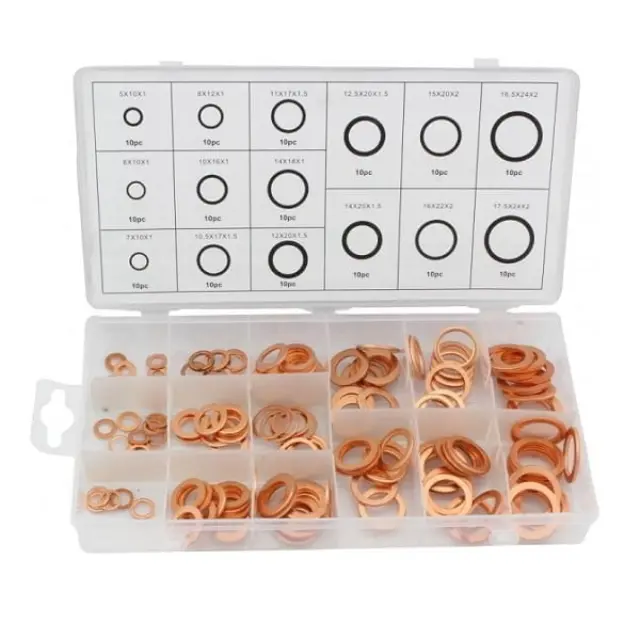 Σετ ροδέλες χαλκού 150τεμ - Copper washer assortment 58047