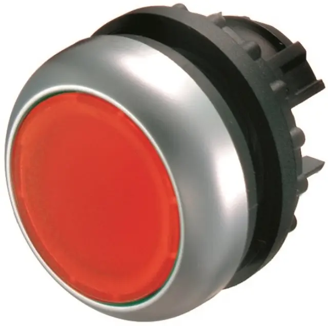 M22-DRL-R Illuminated pushbutton actuator, RMQ-Titan, Flush, maintained, red, Blank, Bezel: titanium
