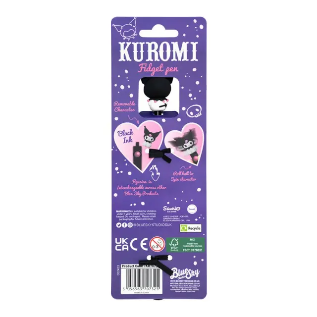 Blue Sky Studios Fidget Pen / Στυλό με 3D φιγούρα που γυρίζει: Kuromi 3