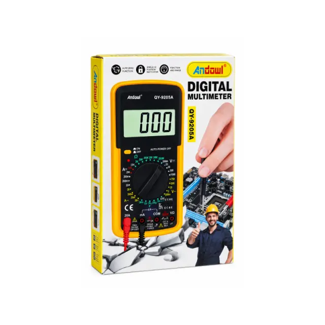 Andowl Ψηφιακό Πολύμετρο με Μεγάλη LCD Οθόνη QY-9205A - Digital Multimeter with Large LCD Display 0751244 3