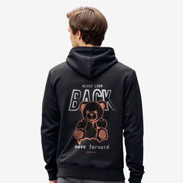 Φούτερ Noshame® Μαύρο με τύπωμα Brown Teddy - 512534 - XXL