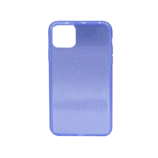 Θήκη Σιλικόνης Με Glitter Για Apple iPhone 11 Pro Max Μωβ Διάφανη