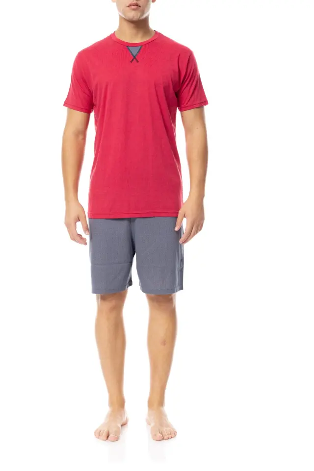 S-M536 - Red - PYJAMA GREY GEO - L
