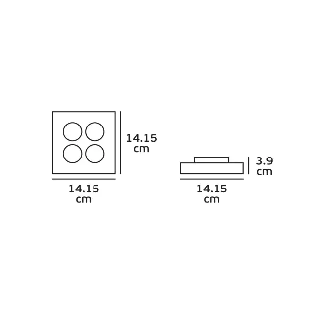 Gapo Φωτιστικό οροφής LED 12W 3000K 14.15x14.15cm μαύρο 2