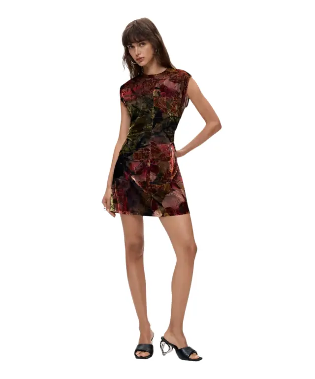 Desigual - Γυναικείο Φόρεμα Βελούδινο Κοντό Orchid Velvet 26WWVW25-3021 Πολύχρωμο 2