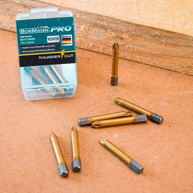 Bormann Pro BHT3525 – Μύτη σταυρού Pro Tιτανίου Μακρυά PZ2 50mm 10τεμ (045052) 3
